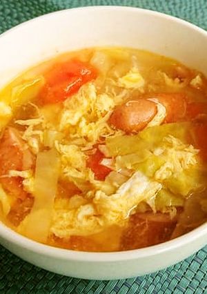 【学校給食】トマトとたまごのスープ-レシピのメイン写真