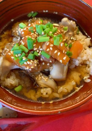 ほっこりサーモンと舞茸の出汁茶漬け-レシピのメイン写真