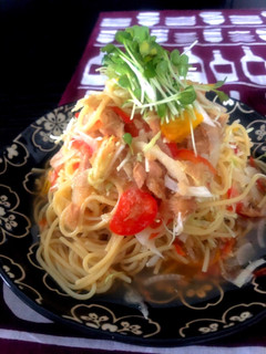 野菜たっぷりツナおろしポン酢パスタ-レシピのメイン写真