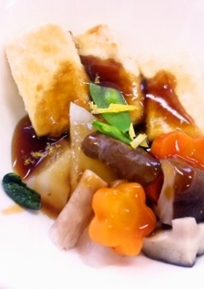 揚げ焼き豆腐のゆずあんかけ（透析食）-レシピのメイン写真