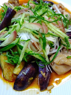 茄子と鶏肉の黒酢あえ-レシピのメイン写真