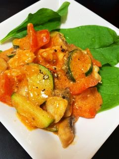 夏野菜と赤海老のピリ辛マヨ炒め-レシピのメイン写真