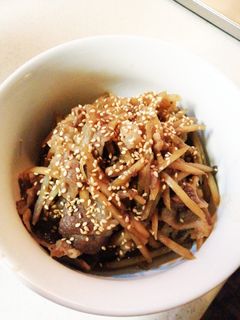 ごぼうと牛肉の焼き肉のタレ炒め-レシピのメイン写真