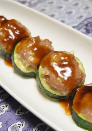 照り焼き味のズッキーニつくね-レシピのメイン写真