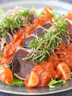 かつおのたたきトマトぽん酢 サラダ仕立て-レシピのメイン写真