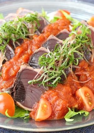 かつおのたたきトマトぽん酢 サラダ仕立て-レシピのメイン写真