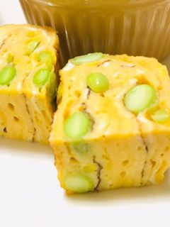 彩卵焼き・枝豆玉子焼き・枝豆だし巻き卵-レシピのメイン写真