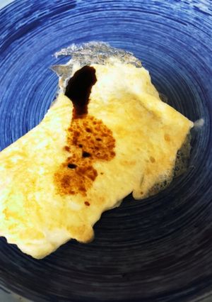 卵の白身を冷凍して焼いた醤油かけた-レシピのメイン写真