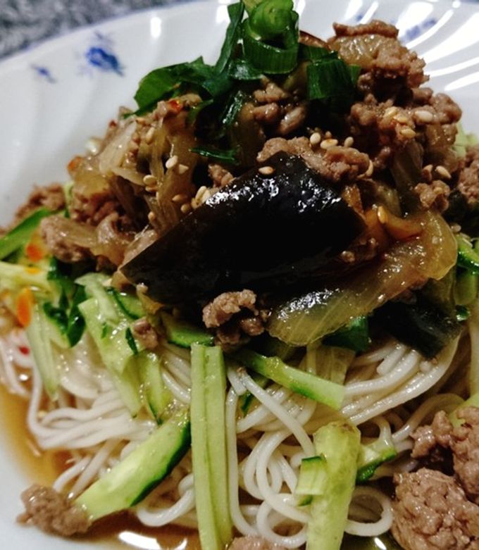ひき肉と茄子でさっぱりがっつり素麺-レシピのメイン写真