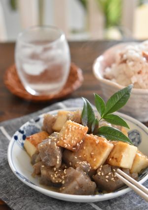 厚揚げ豆腐とこんにゃくの甘辛味噌炒め-レシピのメイン写真