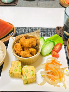 夕飯の献立・ポップコーンチキンメインご飯-レシピのメイン写真