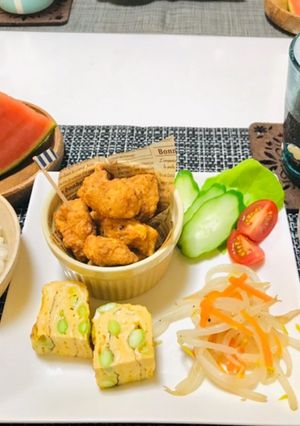 夕飯の献立・ポップコーンチキンメインご飯-レシピのメイン写真