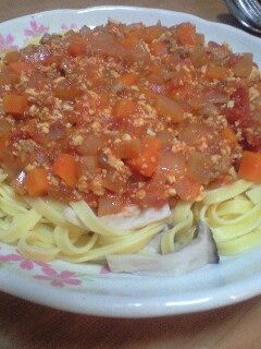 ヘルシー豆腐ミートソースパスタ-レシピのメイン写真
