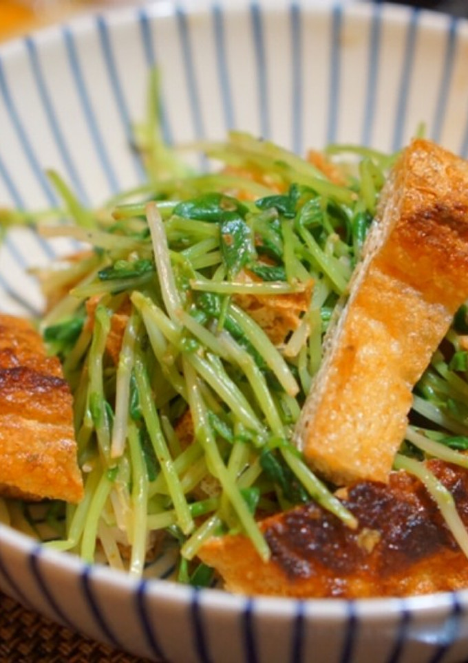 豆苗と炙り薄揚げの和え物-レシピのメイン写真