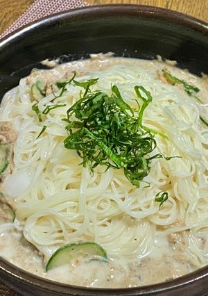 イワシ缶と牛乳で冷汁そうめん-レシピのメイン写真