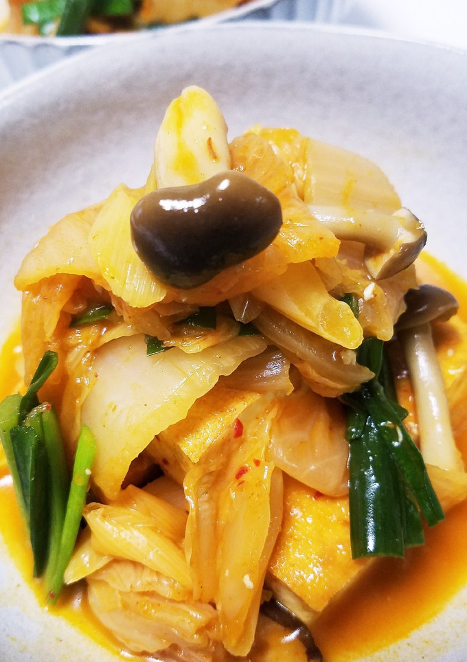 お二人さんの☆厚揚げのキムチ煮！-レシピのメイン写真