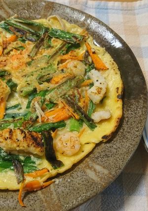 野菜たっぷり米粉の海鮮チジミ-レシピのメイン写真
