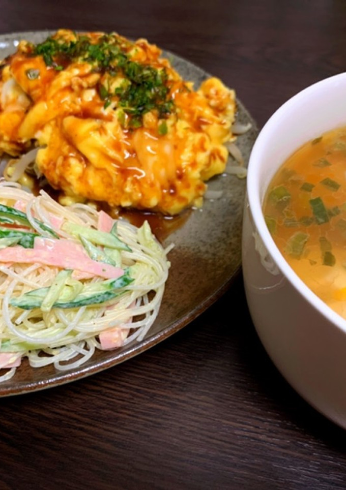 もやしと卵だけ！簡単もやしのお好み焼き風-レシピのメイン写真