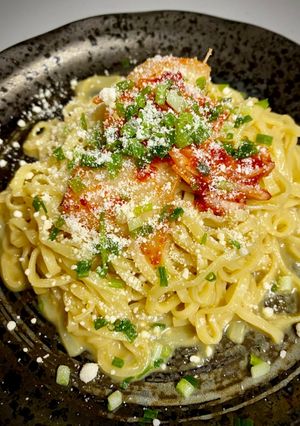 濃厚！キムチーズカルボ麺！-レシピのメイン写真