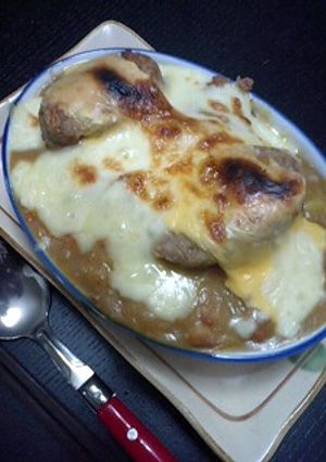 前日の残り物で、ハンバーグカレードリア-レシピのメイン写真