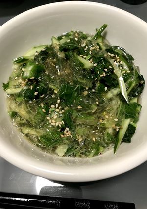 モロヘイヤとところてんの酢の物-レシピのメイン写真
