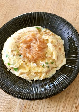 レンジ2分♪ワンボール調理のなめ茸玉子-レシピのメイン写真