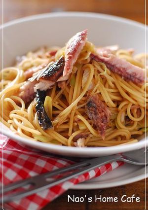 塩秋刀魚＆焦がしネギの和風パスタ-レシピのメイン写真