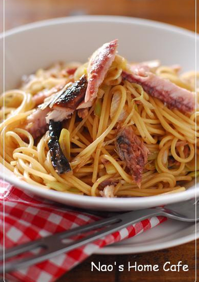 塩秋刀魚＆焦がしネギの和風パスタ-レシピのメイン写真