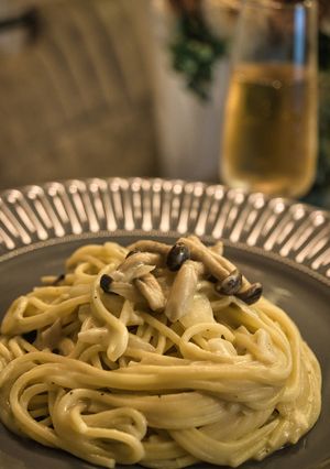 簡単★ごぼう香る豆乳きのこクリームパスタ-レシピのメイン写真