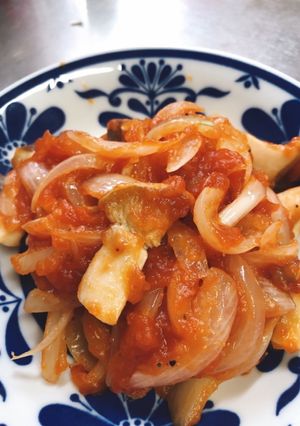 エリンギと玉ねぎの甘辛ケチャップ炒め-レシピのメイン写真