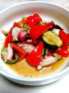 タコと野菜のにんにくバター醤油炒め♪-レシピのメイン写真