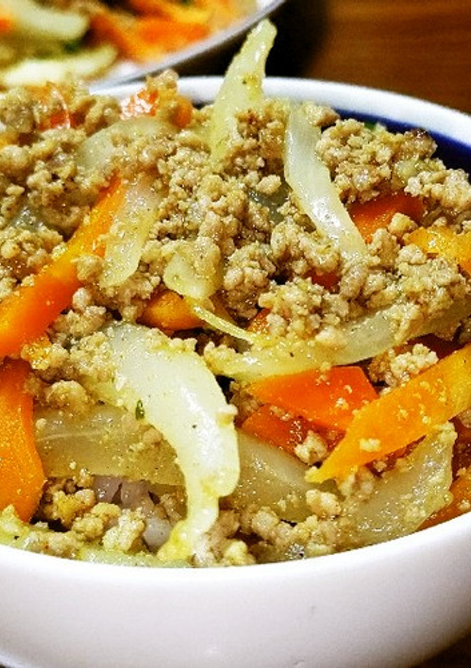 挽き肉たっぷり野菜炒めか～ら～の丼♪-レシピのメイン写真