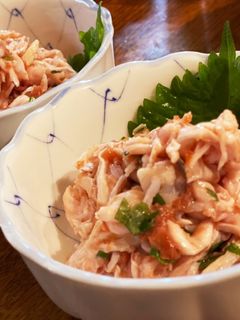 鶏ササミの梅和え-レシピのメイン写真