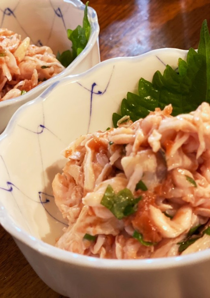 鶏ササミの梅和え-レシピのメイン写真
