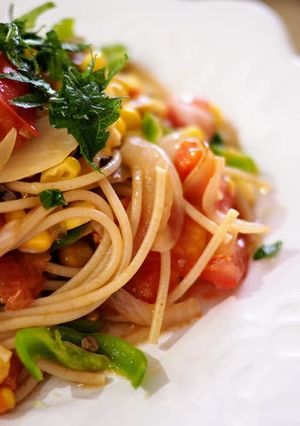 夏野菜の全粒粉パスタ-レシピのメイン写真