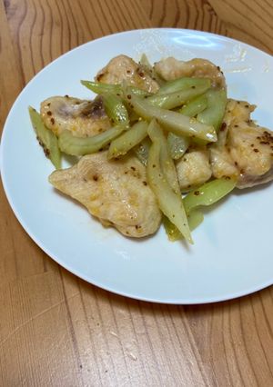 鶏肉とセロリのマスタード炒め-レシピのメイン写真