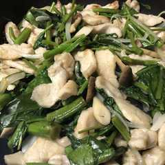 空芯菜と鶏胸肉の中華風炒め-レシピのメイン写真