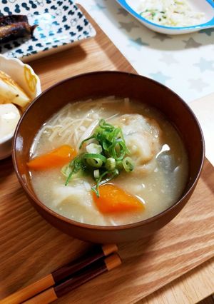 いつものお味噌汁にプラス！海老すいとん汁-レシピのメイン写真