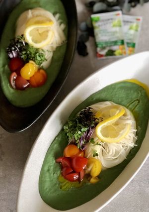 食べるアボカドスープで夏そうめん！-レシピのメイン写真