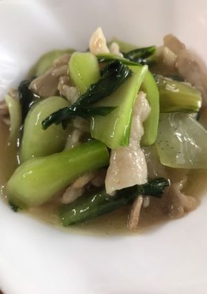 簡単　チンゲン菜と豚肉の炒め物-レシピのメイン写真