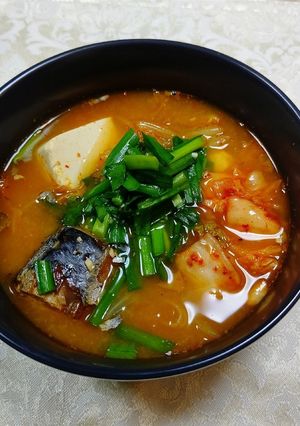サバ水煮缶のキムチスープ-レシピのメイン写真