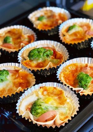 餃子の皮で簡単！お弁当用☆ピザココット-レシピのメイン写真