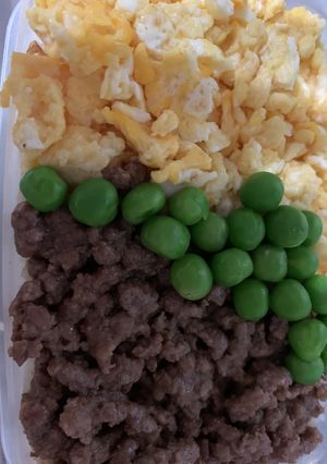 楽ラクピースVグリンピースそぼろ弁当-レシピのメイン写真