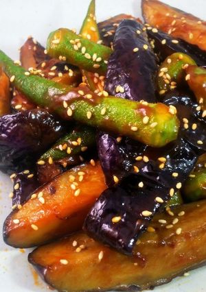 ナスとオクラの中華風炒め-レシピのメイン写真