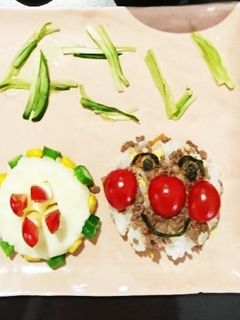 アンパンマンちらし寿司とポテサラケーキ-レシピのメイン写真