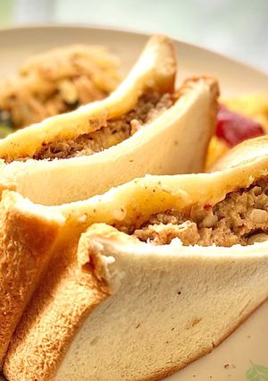残り物ハンバーグ！のトースト-レシピのメイン写真