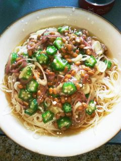 ☆納豆とオクラのネバネバ冷やし素麺☆-レシピのメイン写真