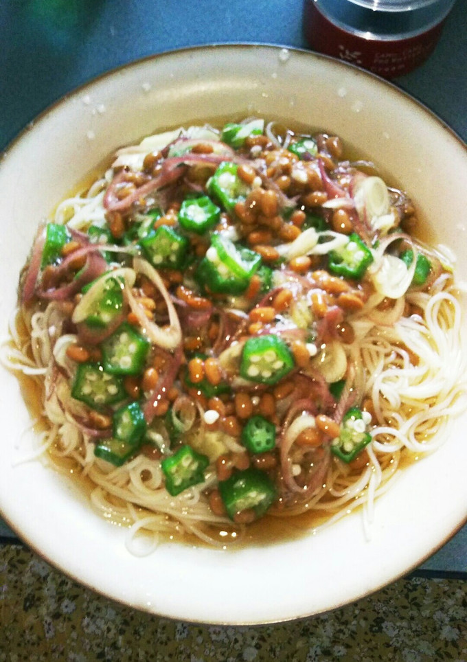 ☆納豆とオクラのネバネバ冷やし素麺☆-レシピのメイン写真