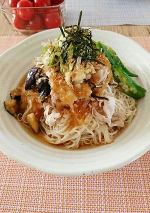 茄子と豚しゃぶのご馳走素麺-レシピのメイン写真
