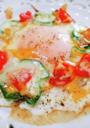 ピザみたいな目玉焼き♬-レシピのメイン写真